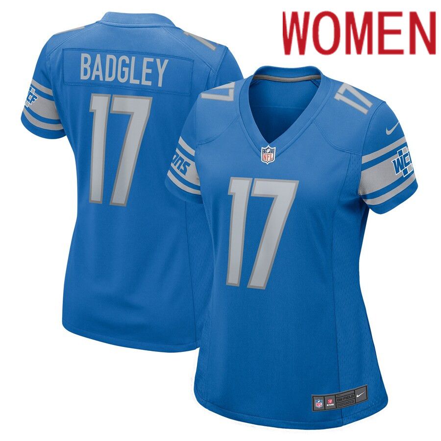 Women Detroit Lions #17 Michael Badgley Nike Blue Home Game Player NFL Jersey
